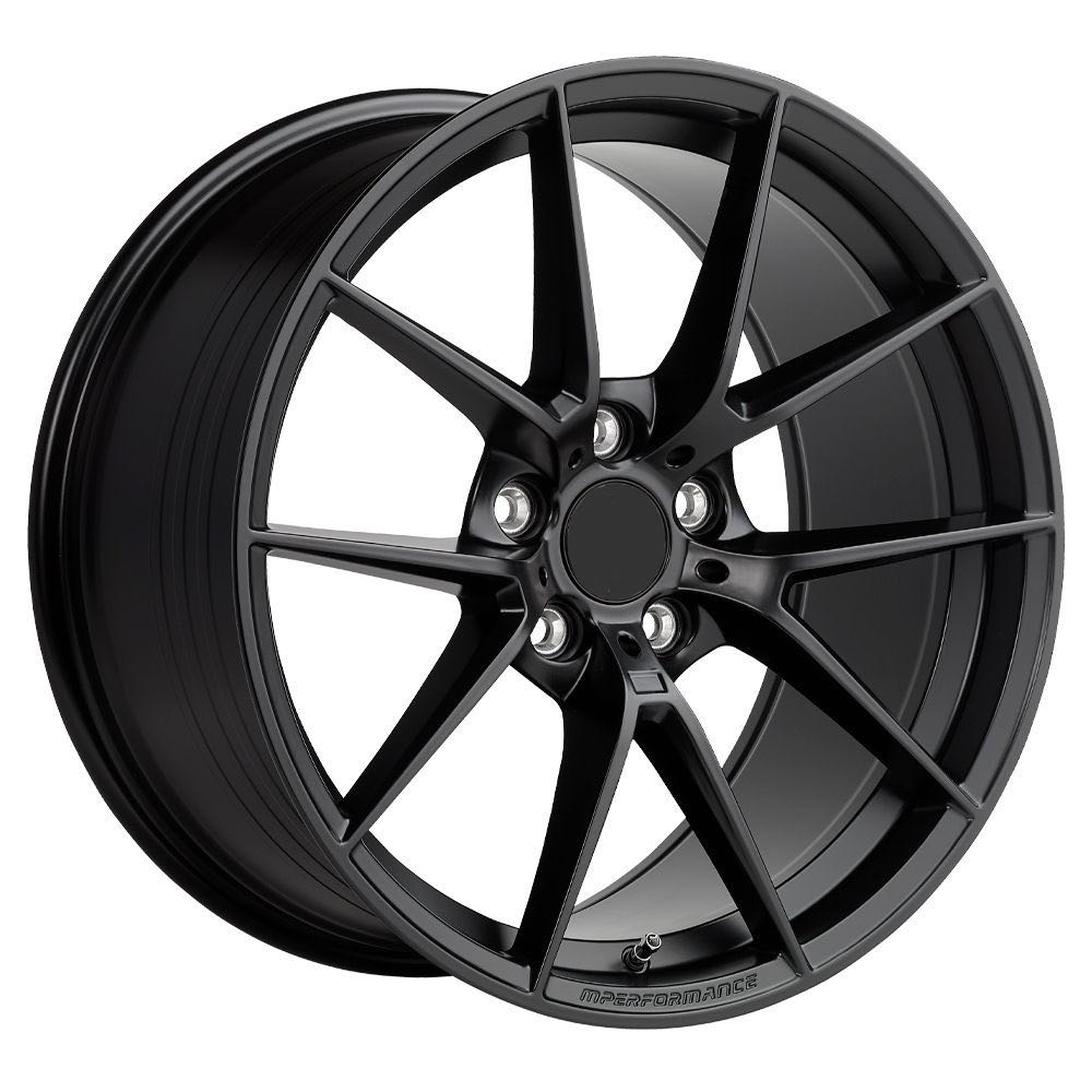 NEW 18  CS STYLE ALLOY WHEELS IN SATIN BLACK  ENGRAVED  WIDER 9  REAR